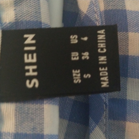 Blue and white plaid shirt - Picture 4 of 4